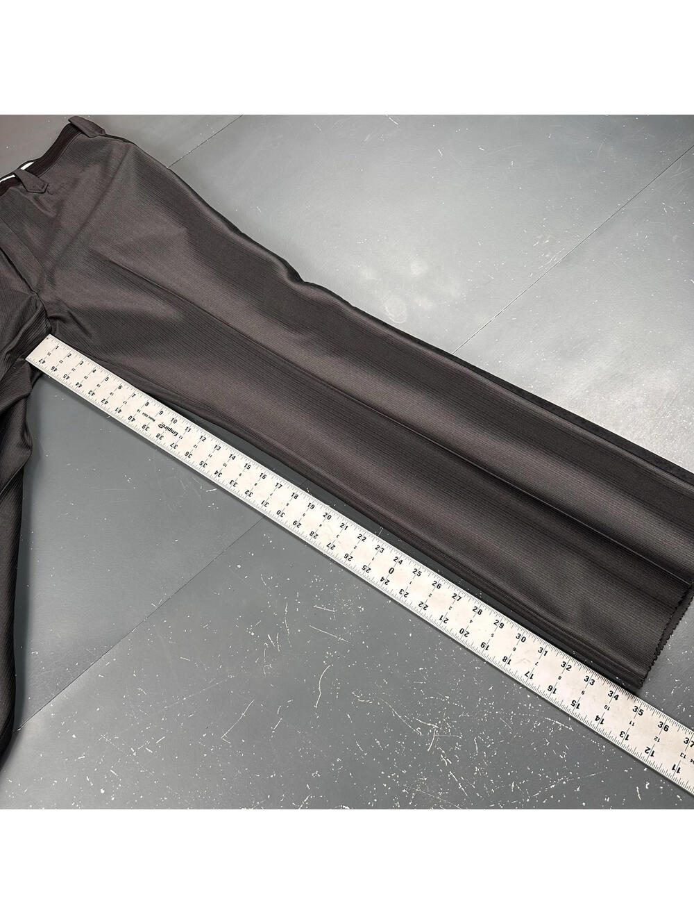 VTG Pagano West Slacks Mens 39 Double Black Striped Side Swedish Warp NWT No Hem - Picture 4 of 9